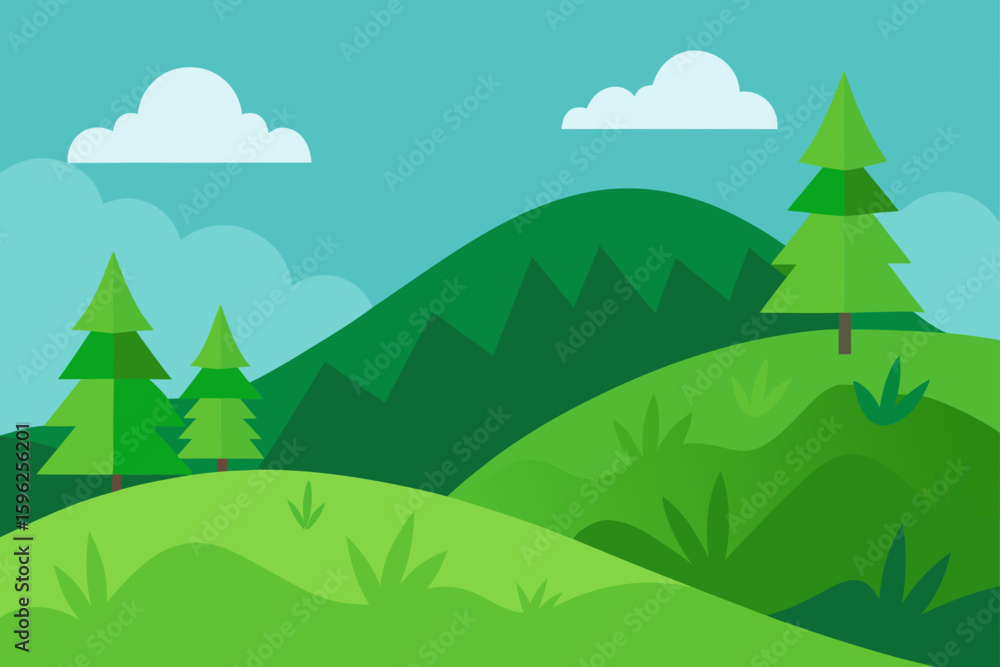 Fototapeta premium wild green nature on slope