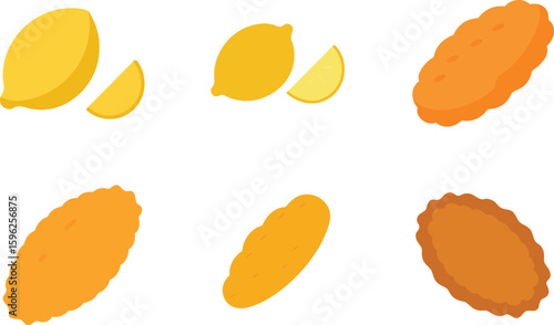 Schnitzel Vector Illustration Set