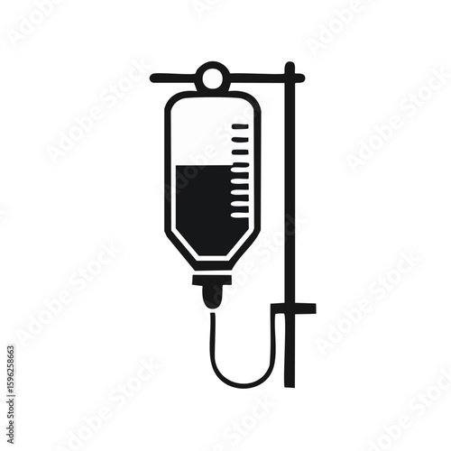 IV Drip Bag on Stand Glyph Icon