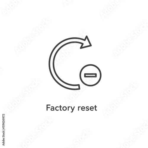 Vector art of a circular arrow with a minus symbol for factory reset