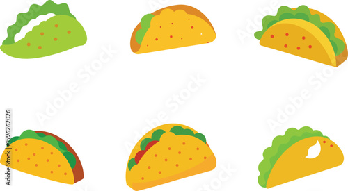 Taco Vector Illustration Set