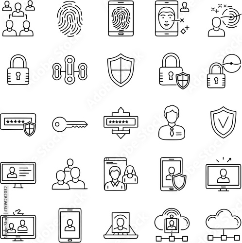 Digital Identity line icon pack