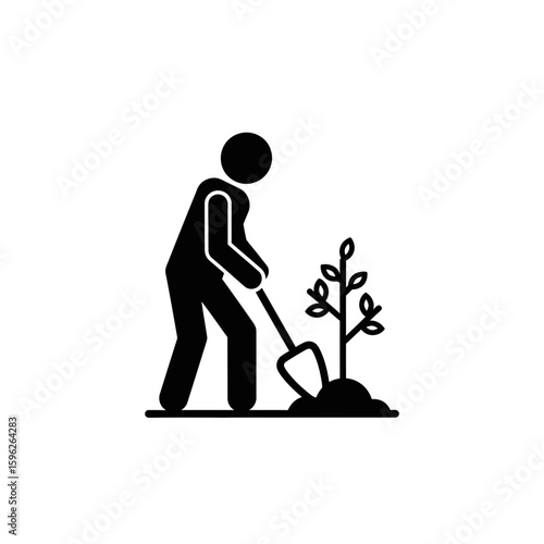 Person planting a tree for environmental protection
