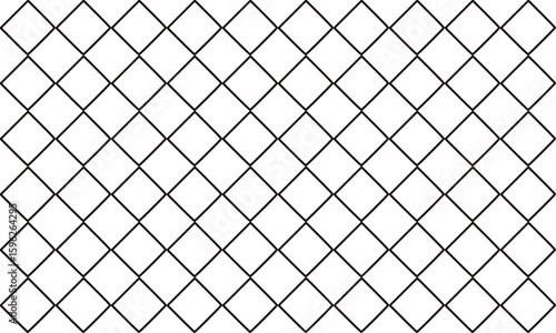 Black and white plaid fabric texture, diamond checkerboard repeat pattern, replete image, design for fabric printing, rhombus grid net