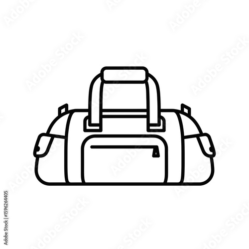 Fitness sports duffel bag icon in minimalistic style