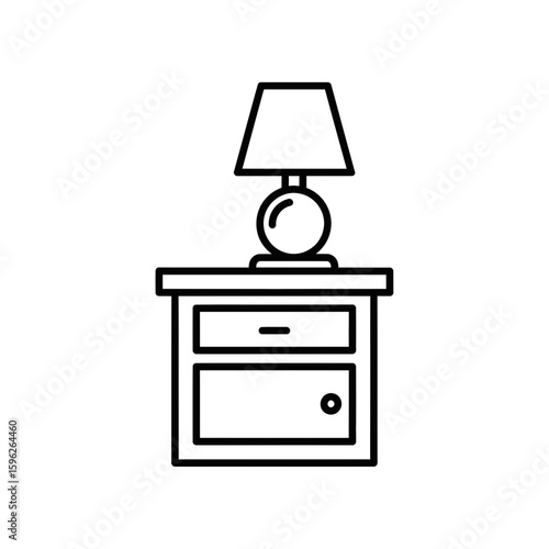 Furniture icon featuring a lamp on a nightstand