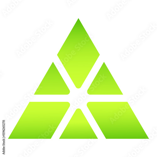 gradiant green triangle shaped business brand logo icon