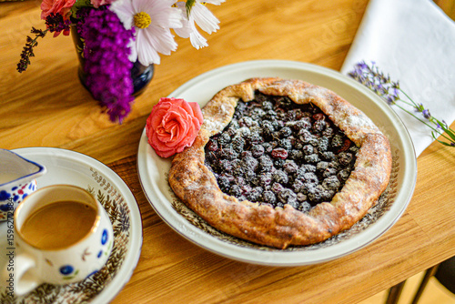 Home-made blueberry galette 