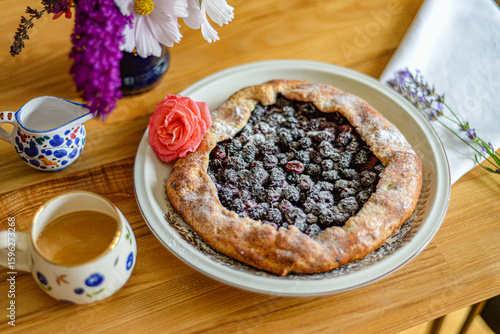 Home-made blueberry galette 