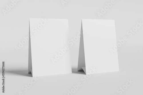 Blank label table tent mockup