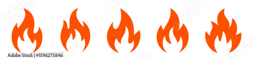 minimal fire flame icon set

