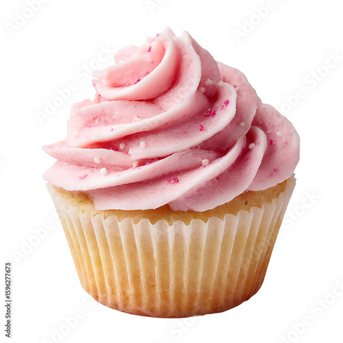 Wallpaper Mural A delightful pink cupcake with sprinkles isolated on transparent background, a perfect treat for any celebration Torontodigital.ca