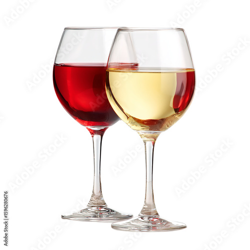 Wallpaper Mural Two elegant wine glasses, one filled with red wine and the other with white, stand isolated on transparent background Torontodigital.ca