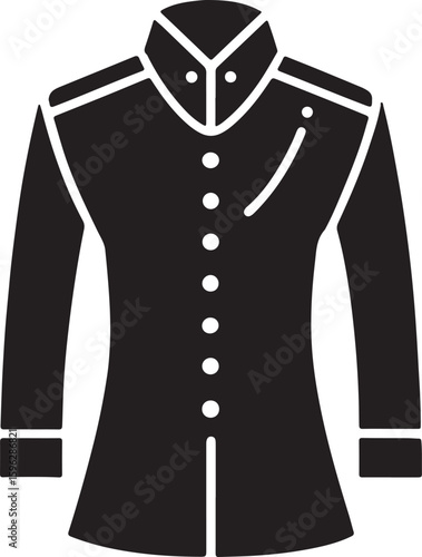 black uniform jacket icon, simple design clip art preview