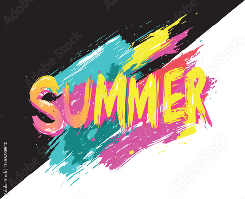 summer grunge paint vector drawing