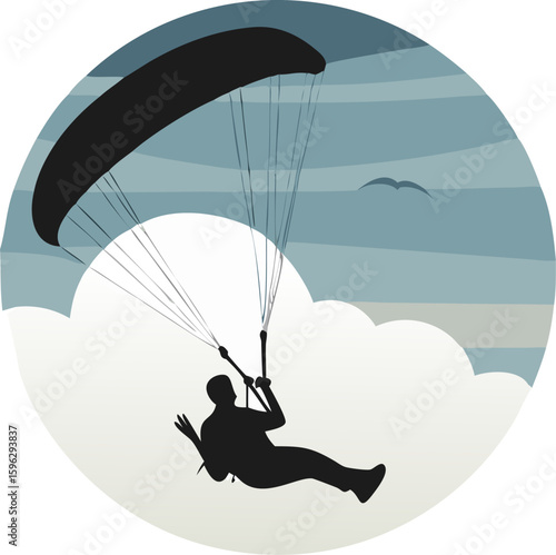 paraglider silhouette vector illustration