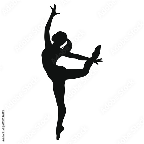 Aerobics Dance Silhouette Vector - Graceful Female Pose for Fitness & Movement