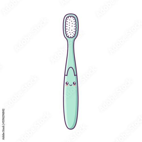 Charming toothbrush illustration for dental health promotions, children's educational materials, and playful branding