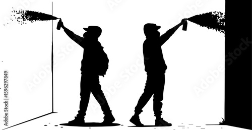 Graffiti Street Artist Spray Painting Silhouette