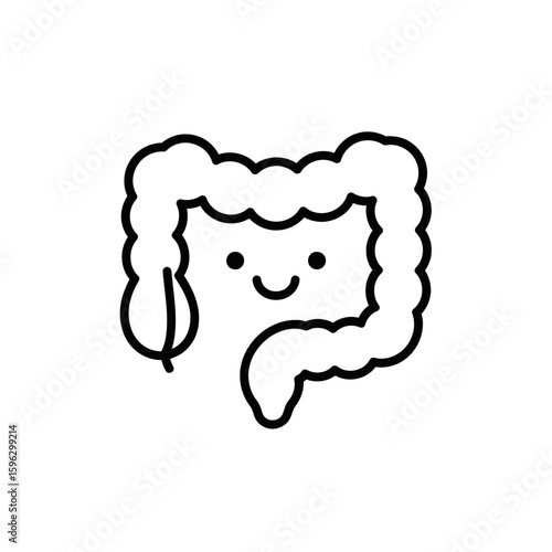Healthy Gut Illustration with Cheerful Expression  