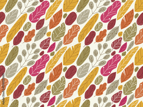 Autumn leaves seamless patt...