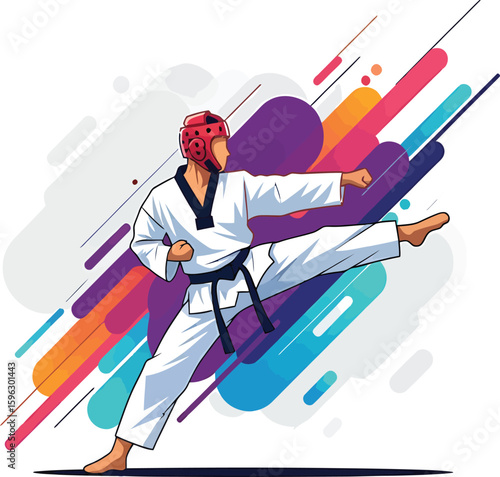 vector, illustration, karate, boxing, sports, martial arts