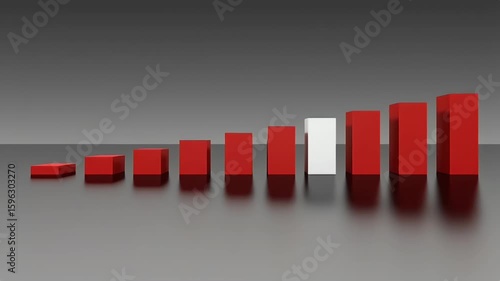 Ultra clean 4K countdown design video featuring fifteen seconds alternating red white minimalist bars sliding deep black each segment shrinking rhythmically toward zero delivering sleek professional