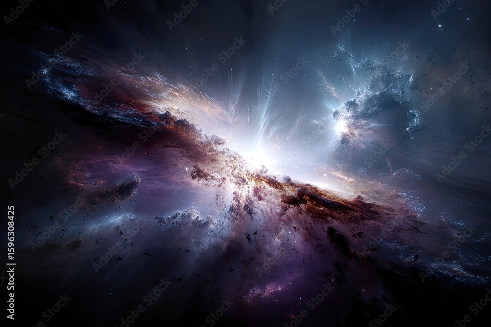 Fototapeta premium Colorful Exploding Nebula in Deep Space