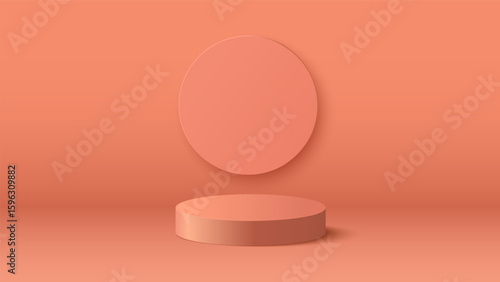 Autumn background. Autumn sale podium with circle background. Stand product showcase for promotion, product sale. Vector illustration