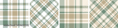 Plaid pattern set seamless tartan check plaid for skirt, tablecloth, blanket, duvet cover, or other modern fashion print.