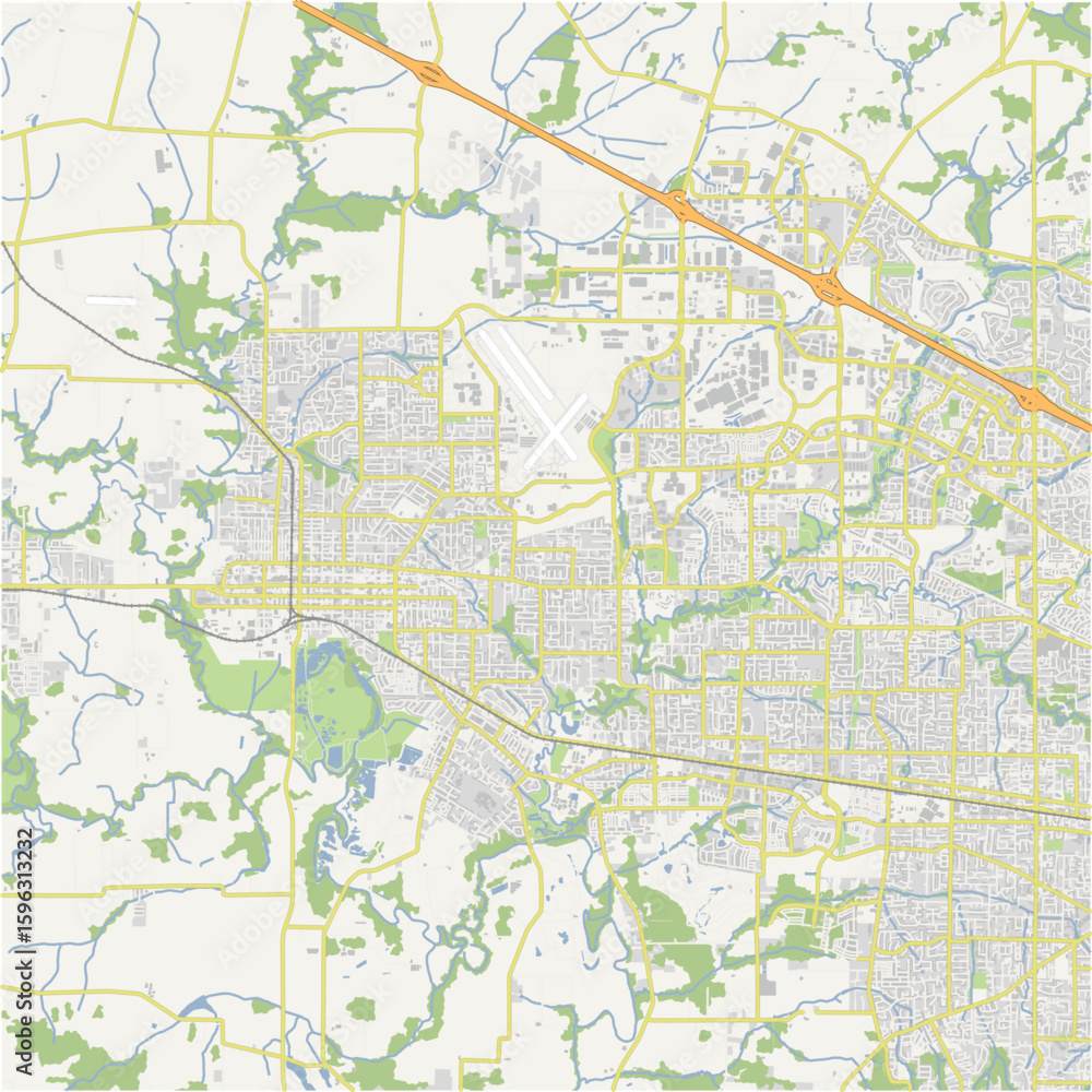 Fototapeta premium Map of Hillsboro in Oregon in a normal road map style. Contains layered vector with roads water, parks, etc.