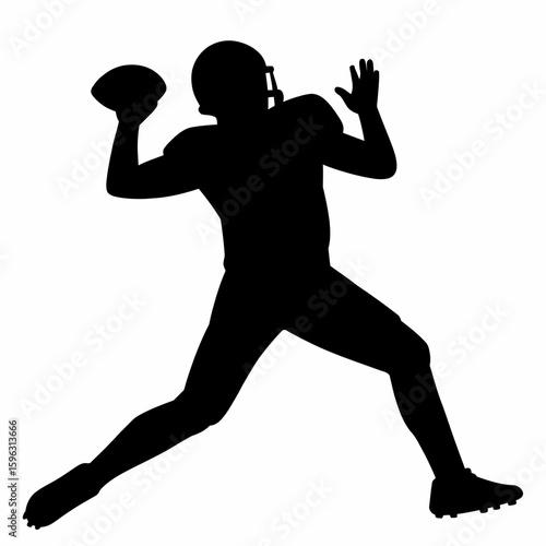 Football Quarterback Silhouette Throwing Pass