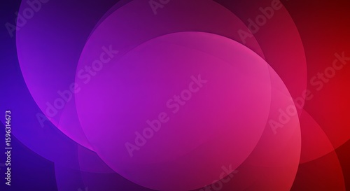 Abstract Gradient with Overlapping Circular Shapes in Purple and Red