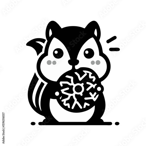 chipmunk with striped cheeks holding a giant sunflower