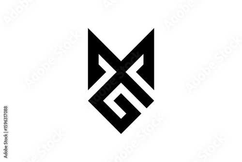 MG Letter Monogram Geometric Logo