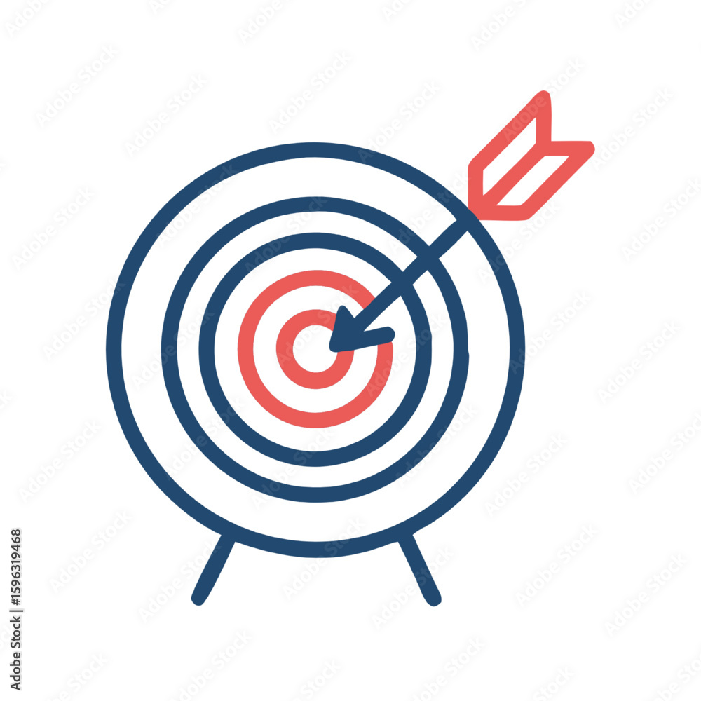 Targeted Success Arrow Hitting Bullseye for Goals, Marketing Strategy, Achievement, and Focus Targeted Success Arrow Hitting Bullseye for Goals, Marketing Strategy, Achievement, and Focus