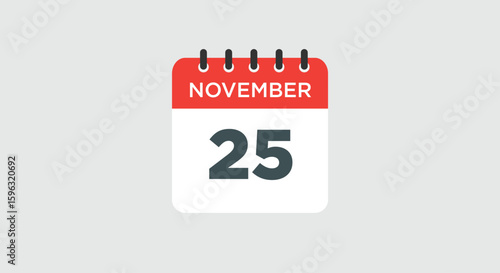 Calendar - November 25 icon illustration