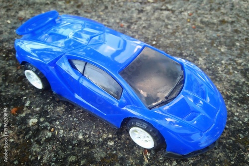 blue toy car replika