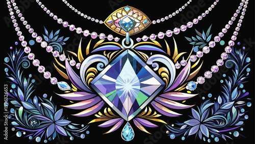 Elegant solitaire diamond pendant necklace on black display.