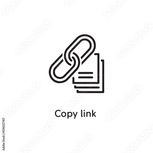 Vector art of copy link icon with stacked documents