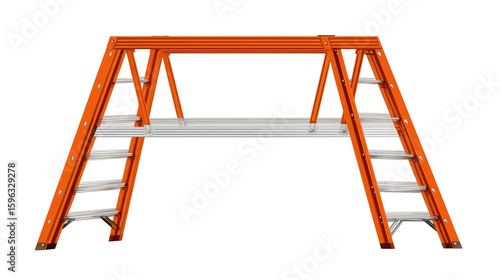 Construction Ladder Icon: Icon of a construction ladder, used for accessing elevated work areas, isolated on a Transparent background, PNG file.