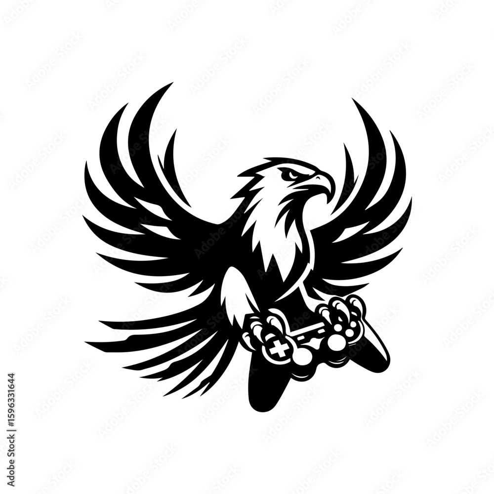 Fototapeta premium Eagle in flight with gaming claws logo