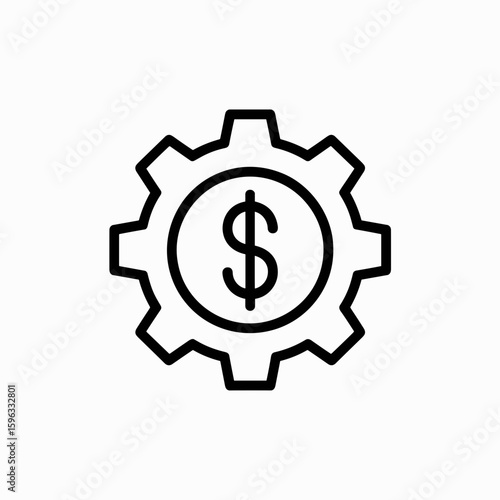 Gear with Dollar Symbol