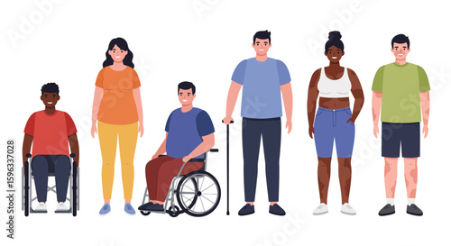 Diverse Body Types and Abilities Illustration Set