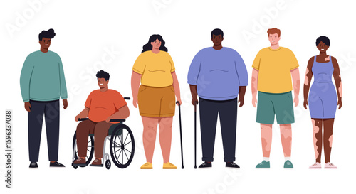 Inclusive Representation of Different People Vector Art