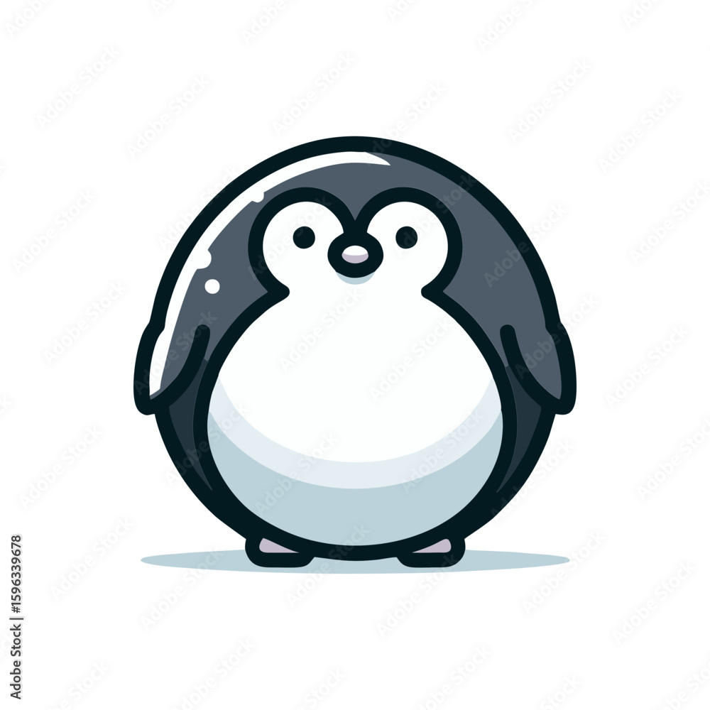 Obraz premium Fat penguin waddling, round and friendly