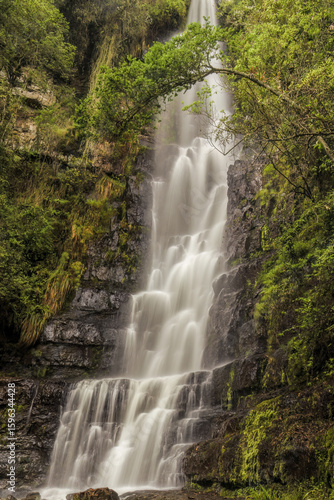 View of the waterfall Chontales in long exposure shot, in the eastern Andean mountains of central Colombia, near the town of Sotaquira.