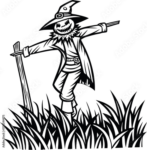 Scary Scarecrow Silhouette