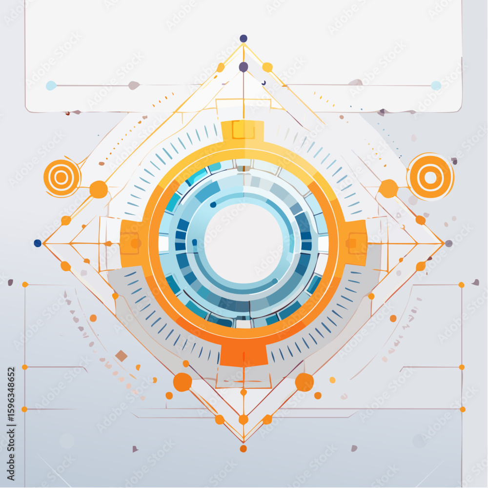 Dynamic, futuristic design with contrasting elements. Intricate geometric shapes and glowing accents Dynamic, futuristic design with contrasting elements. Intricate geometric shapes and glowing accents