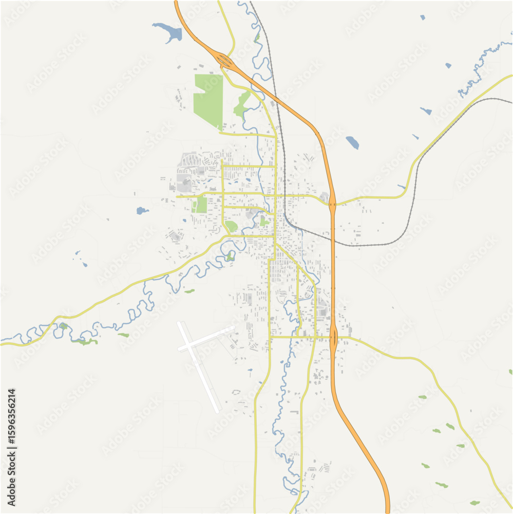 Naklejka premium Map of Sheridan in Wyoming in a normal road map style. Contains layered vector with roads water, parks, etc.